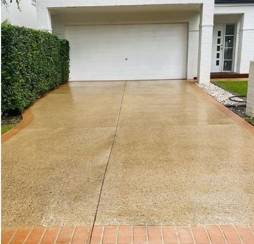 Clean driveway after pressure washing